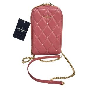 KATE SPADE CAREY QUILTED STUDDED PHONE CHAIN CROSSBODY